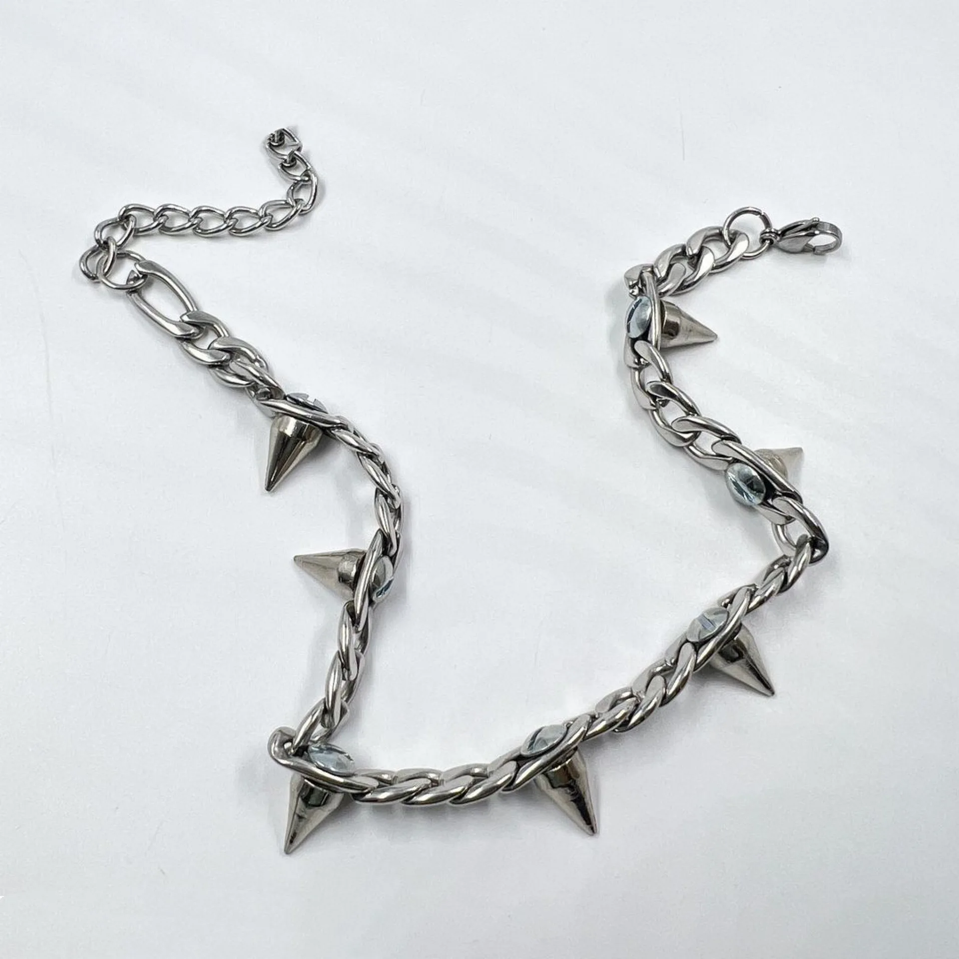 Rivet Necklace ins Men Fashion Hip Hop Couple Silver Jewelry