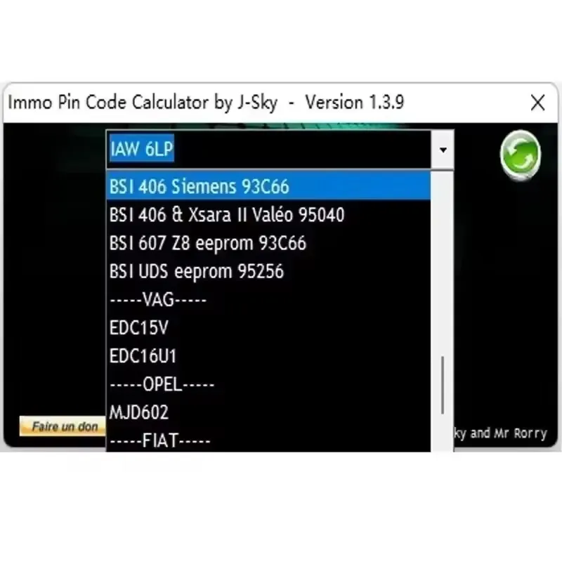 كالكمبيوتر kodów pinowych V1.3.9 Spröt do naprawy برنامج تشخيصي كالكمبيوتر kodów pinowych IMMO 1.3.9 skaner SSA