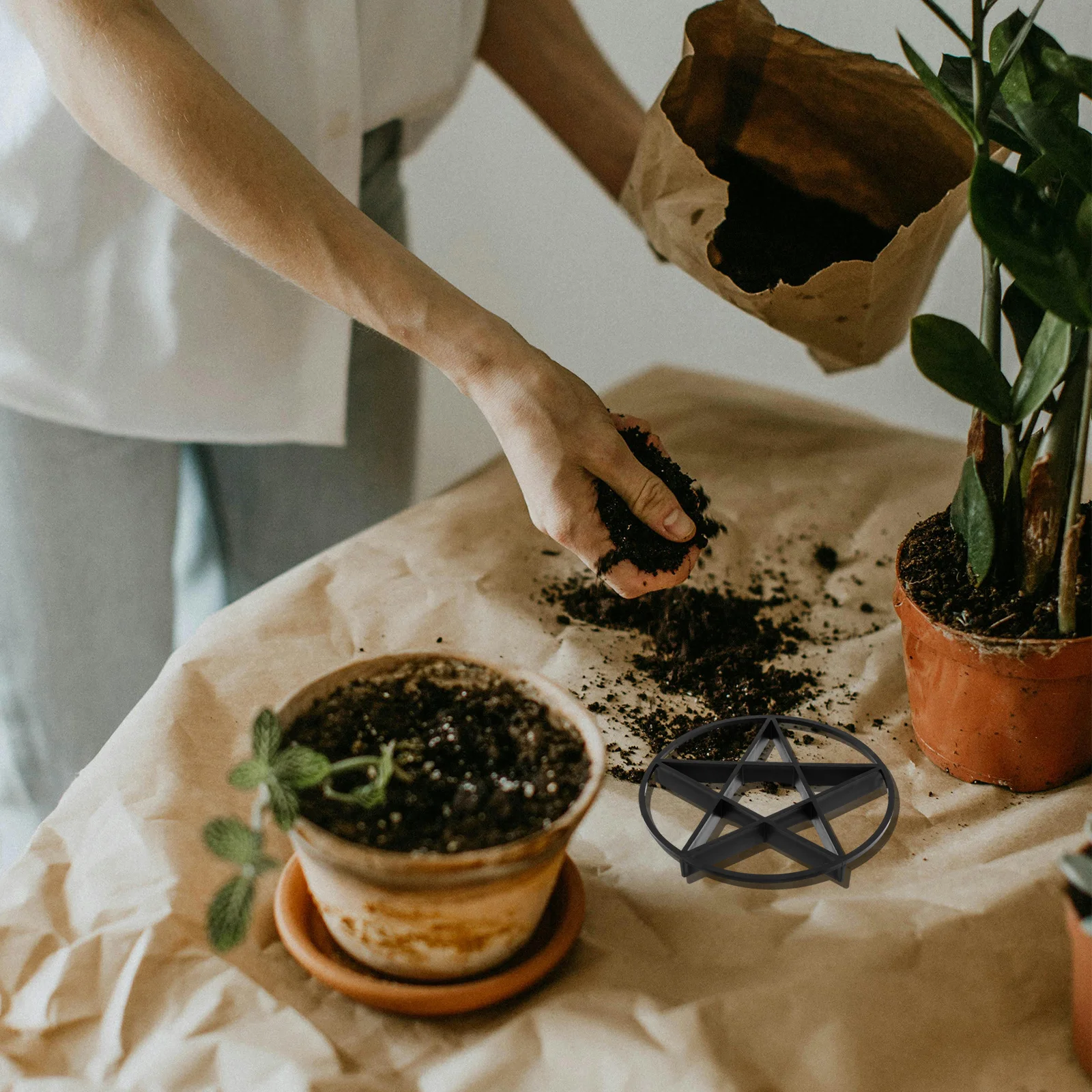 10 قطعة قاعدة زارع الناهض حامل أوعية الزهور في الهواء الطلق رفع النبات وسادة الصرف المرتفعة للأواني مادة Pp التهوية وعاء متين #4