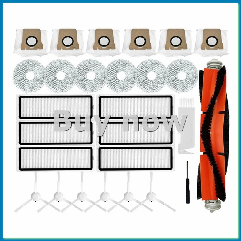 

Комплект аксессуаров для робота-пылесоса X10+ / B101CN / L10S Ultra / S10 Pro: основная и боковые щетки, HEPA-фильтр, салфетка для влажной уборки, мешки для сбора пыли - ABAM