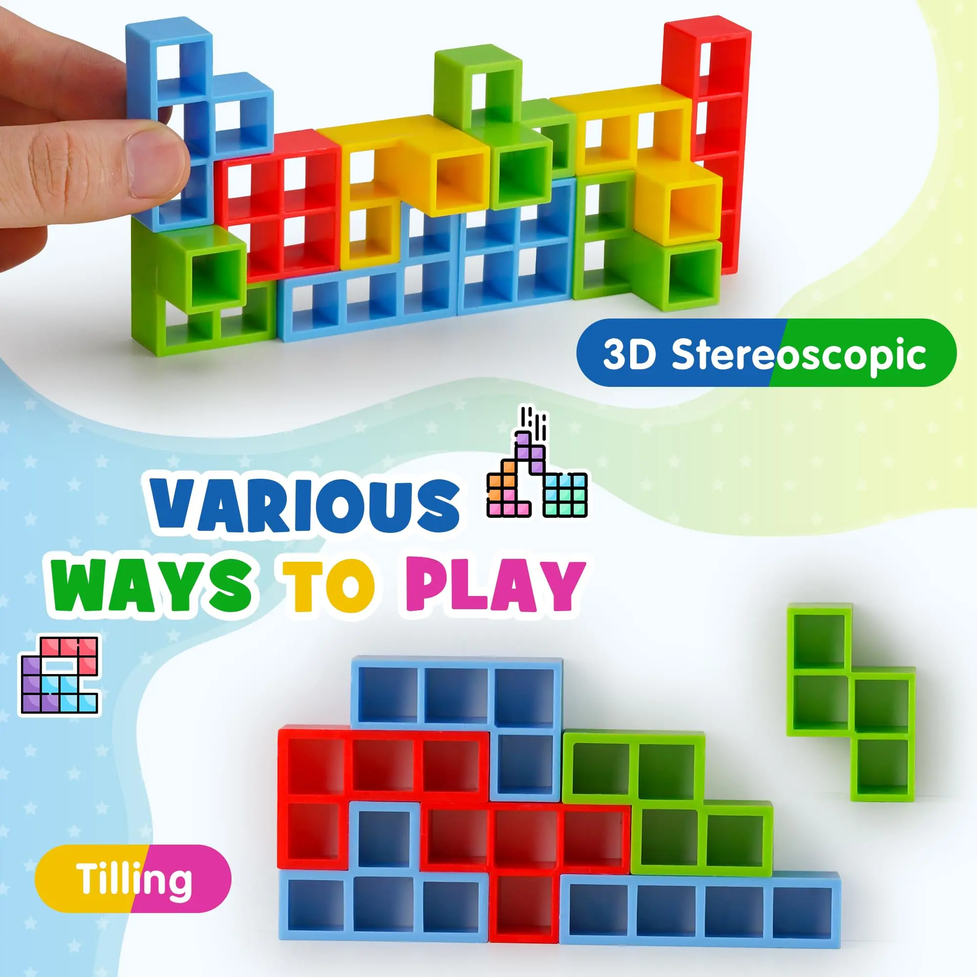 Stacking Block Toys Balance Stacking Board Game Family Party Children Block Toys Puzzle Toys Boys and Girls Puzzle Block Toys