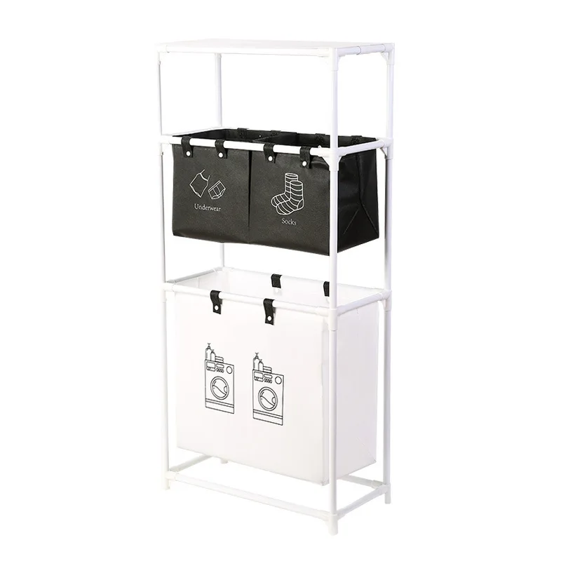 High-value dirty clothes basket, household clothes storage frame, bathroom multi-layer classifiable laundry basket