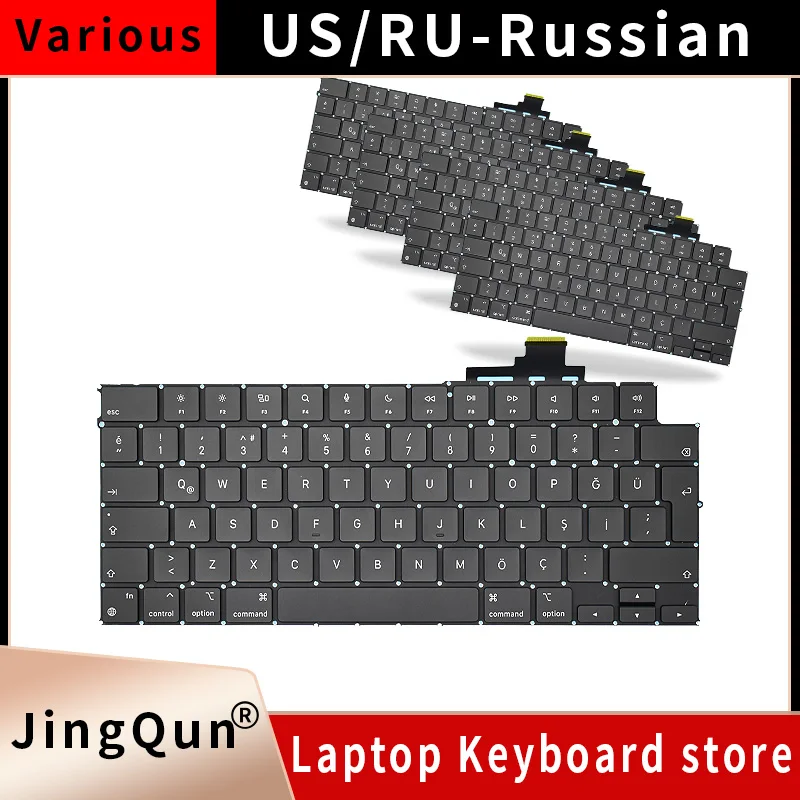 Laptop Keyboard For Macbook A2681 A3113 A2941 A3114 US UK Russian German French Spain Brazil Italian Portugal PT Turkey TR Thai