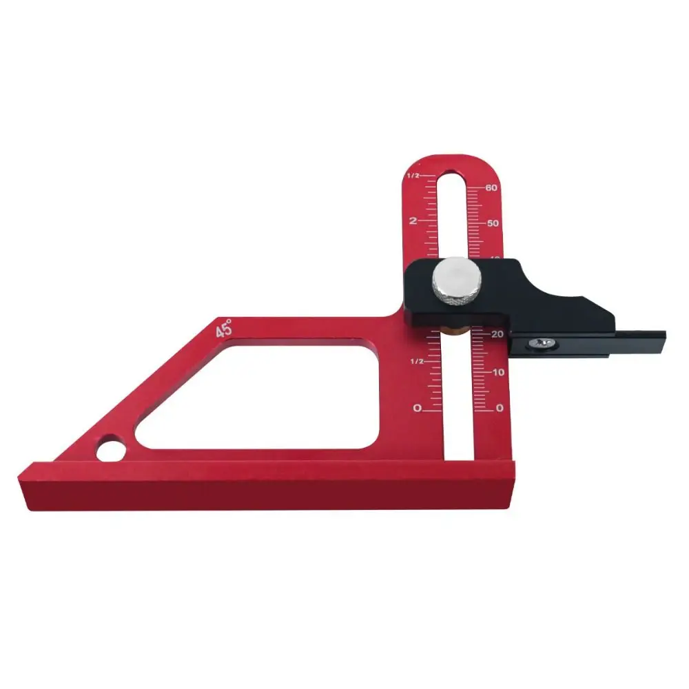 Height Measuring Gauge Woodworking DIY Durable Angle Ruler Portable Adjustable Table Saw Depth Gauge 0-60mm Aluminum Alloy