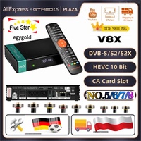 Gtmedia V8X H.265 Satellite Receiver, Dvb S2 S2X Decoder with Integrated Wifi, Compatible with Tntsat Smart Gt Media V7S 2X, USB Compatible, H.264