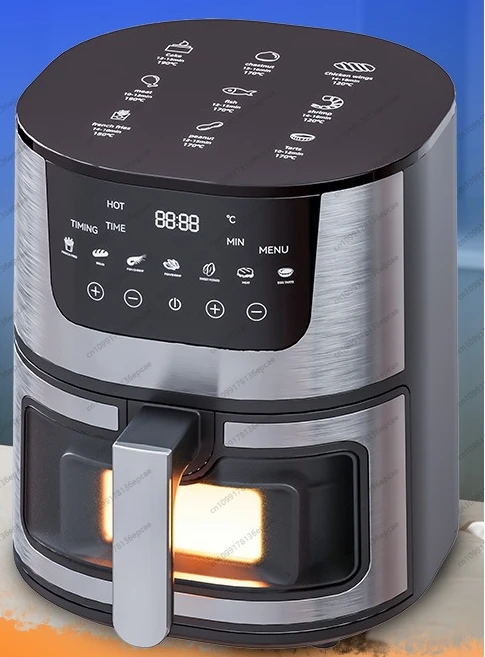Stainless Steel Smart Visual Air Fryer 7L Household Oven Touch Electric Fryer