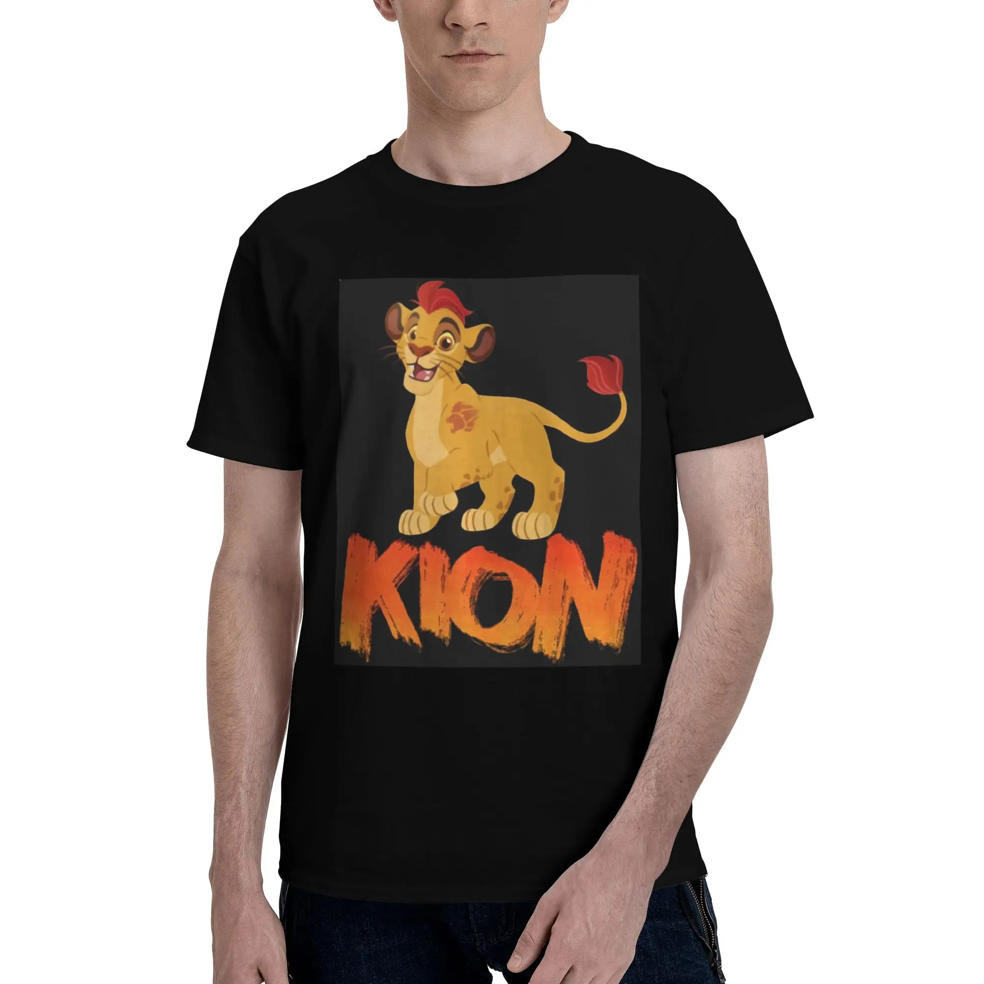 

Футболка Lion Guard Kion из 100% хлопка, мужские забавные футболки, мужские футболки с круглым вырезом и коротким рукавом, S-6XL
