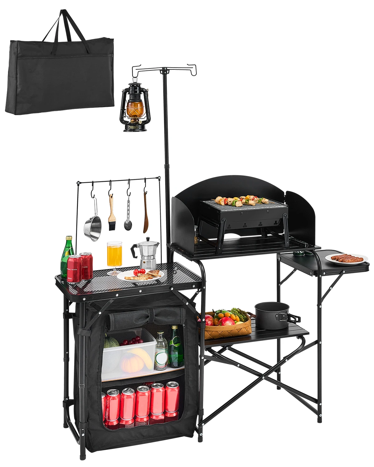 Camping Cooking Cupboard - Folding Camping Table Outdoor Camping Kitchen