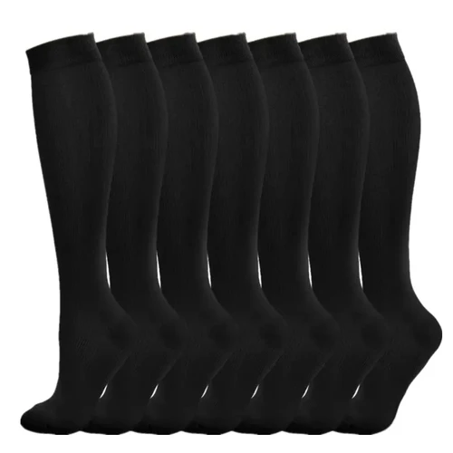 Calcetines de compresión para hombre, medias médicas para venas varicosas, Diabetes, Edema, deportes, correr, fútbol, baloncesto, montar en la rodilla, 3/6/7
