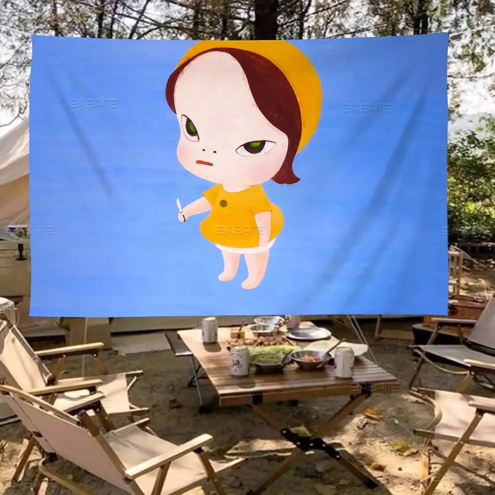 Y-YoshitomoS N-Nara High End Quality Banner Printing Artistic Atmosphere Style Camping Flag