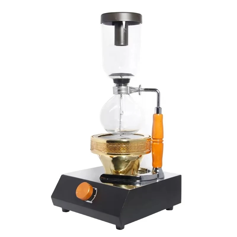 

High Borosilicate Glass Wood Handle Siphon Iced Drip Coffee Maker Cold Brew Pour Over Coffee Pot