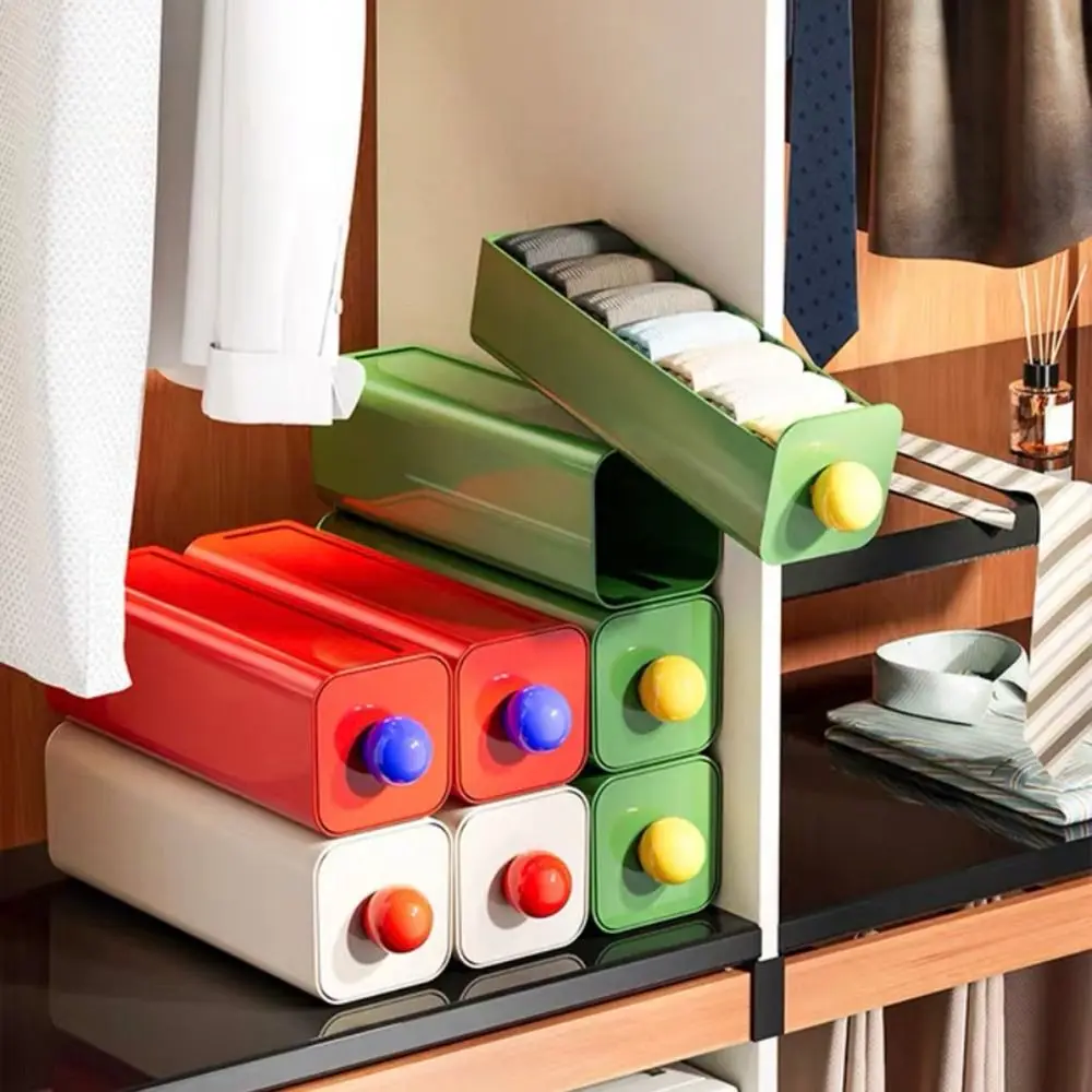 1/3Pcs Dopamine Desktop Storage Boxes Stackable Drawer Cosmetics Organizer Box Large Capacity Household Bedroom Office Storage