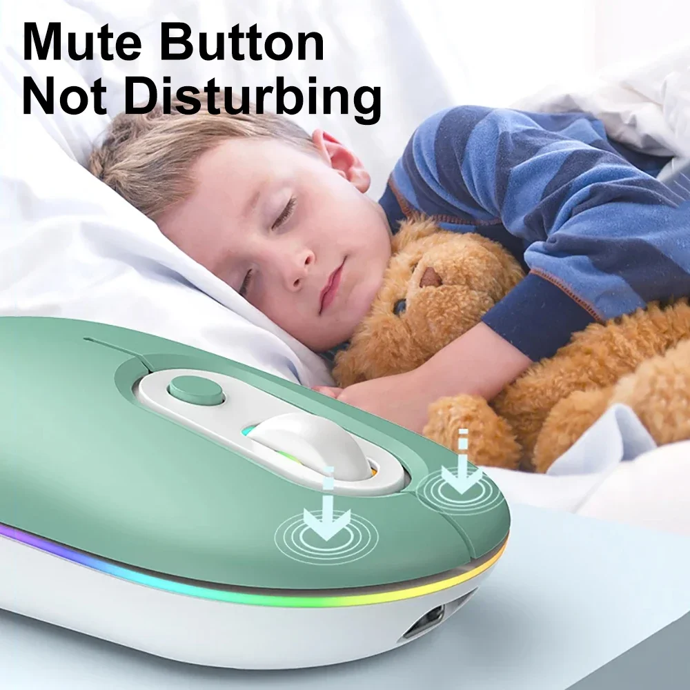 Wireless Mouse Rechargeable Mouse Gamer Dual Modes Bluetooth-compatible 2.4G USB Mute Mice For Laptop Pad Tablet Macbook Mause