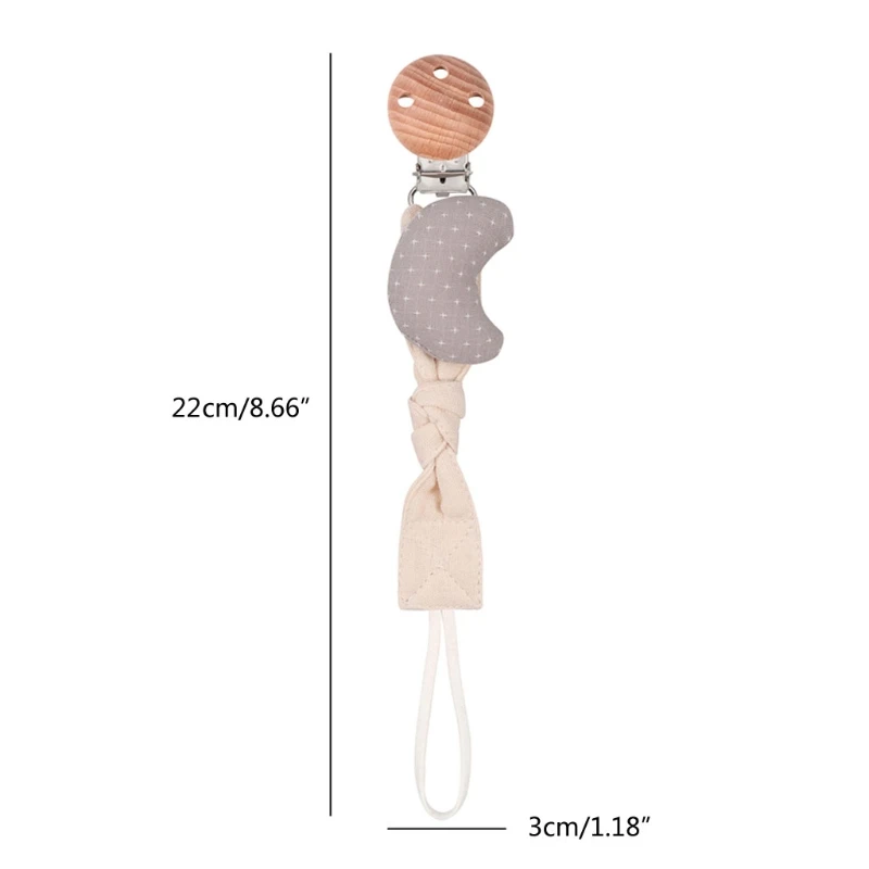 JONursing-Attache-tétine en coton pour bébé, clip de sucette fait à la main, support de style campagnard de dessin animé, cadeau de Noël, DUNIHandmade