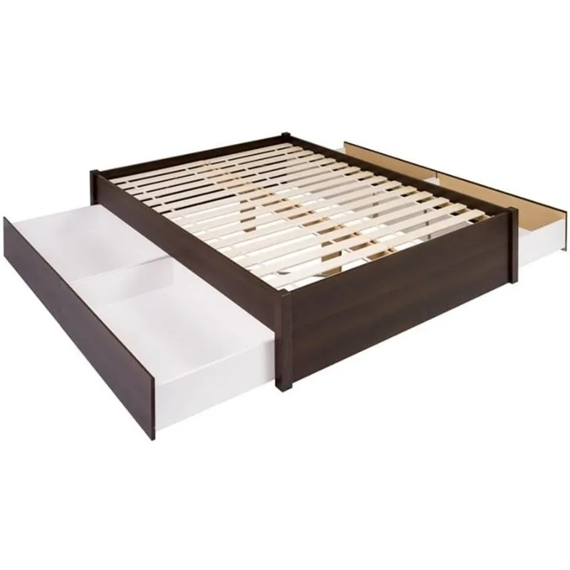 Platform 4-Drawer Storage Bed, Modern Queen Storage Bed with Drawers 83