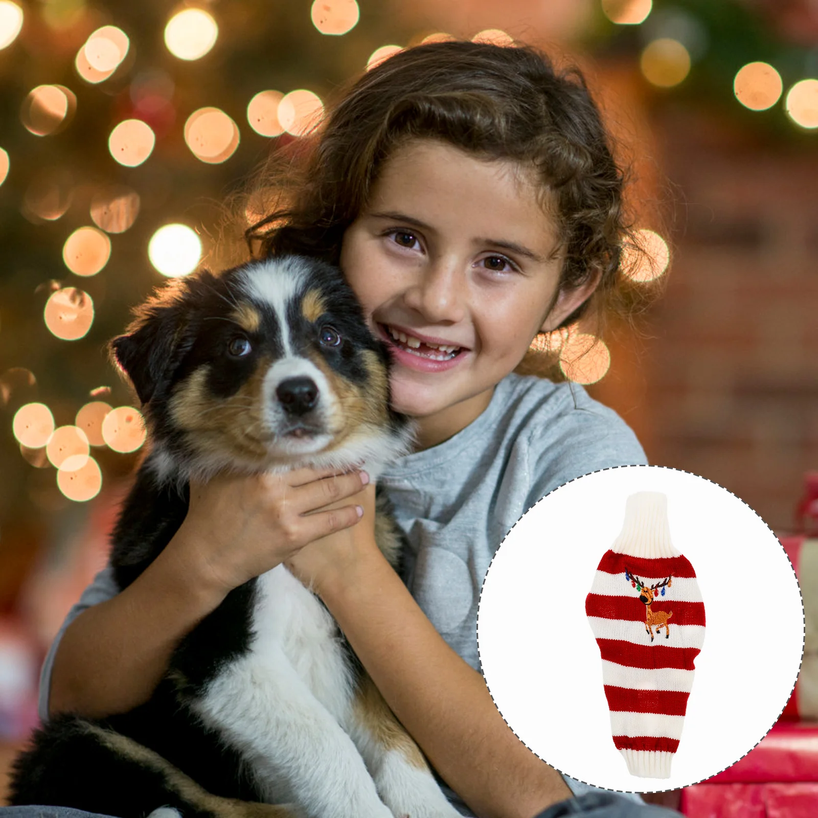 

Pet Christmas Clothes Elk Knit Dog Sweater Winter Pullover Pet Sweater Holiday Clothes Puppy Clothing Puppy Clothing