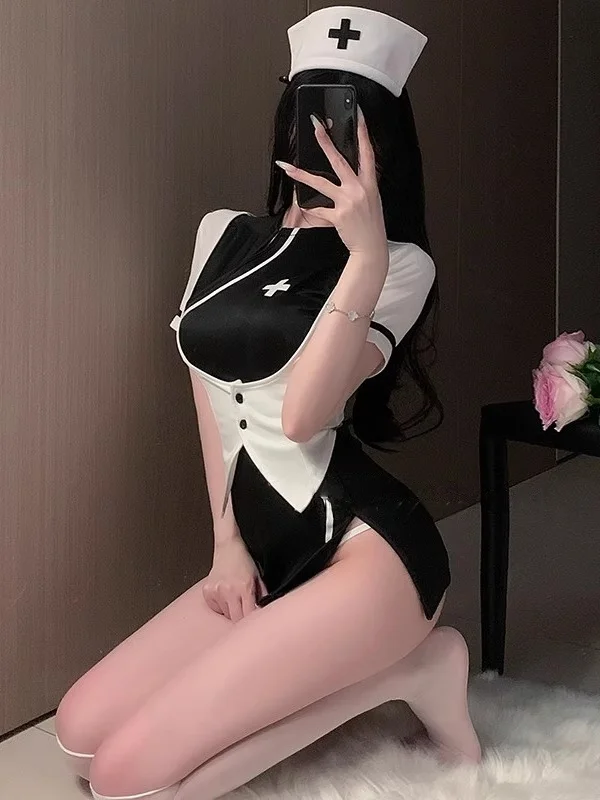 Disfraz sexy de halloween para enfermera orm ort Sve Pure Desire Sle, tela de poliéster cómoda y transpirable para mujer
