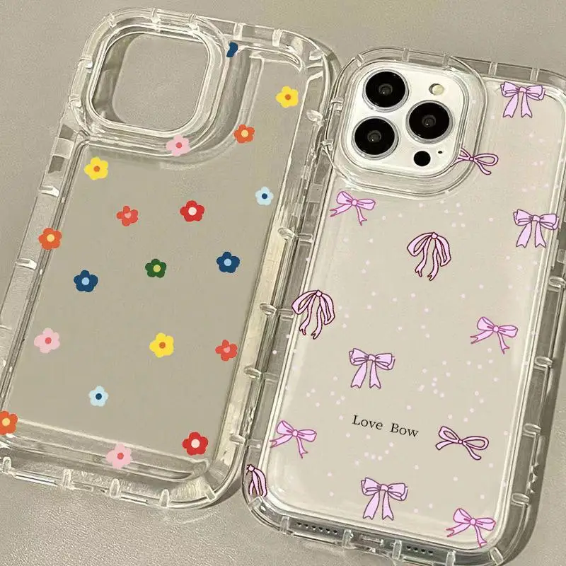 Étui transparent rose avec nœud papillon pour OPPO, compatible modèles A3 Pro, A3X, A78, A98, A57, A77, 5G, A60 Reno 5, 6, 8 Pro, 7, 5G, 8T, 5Z, 6Z, 7Z, 8Z