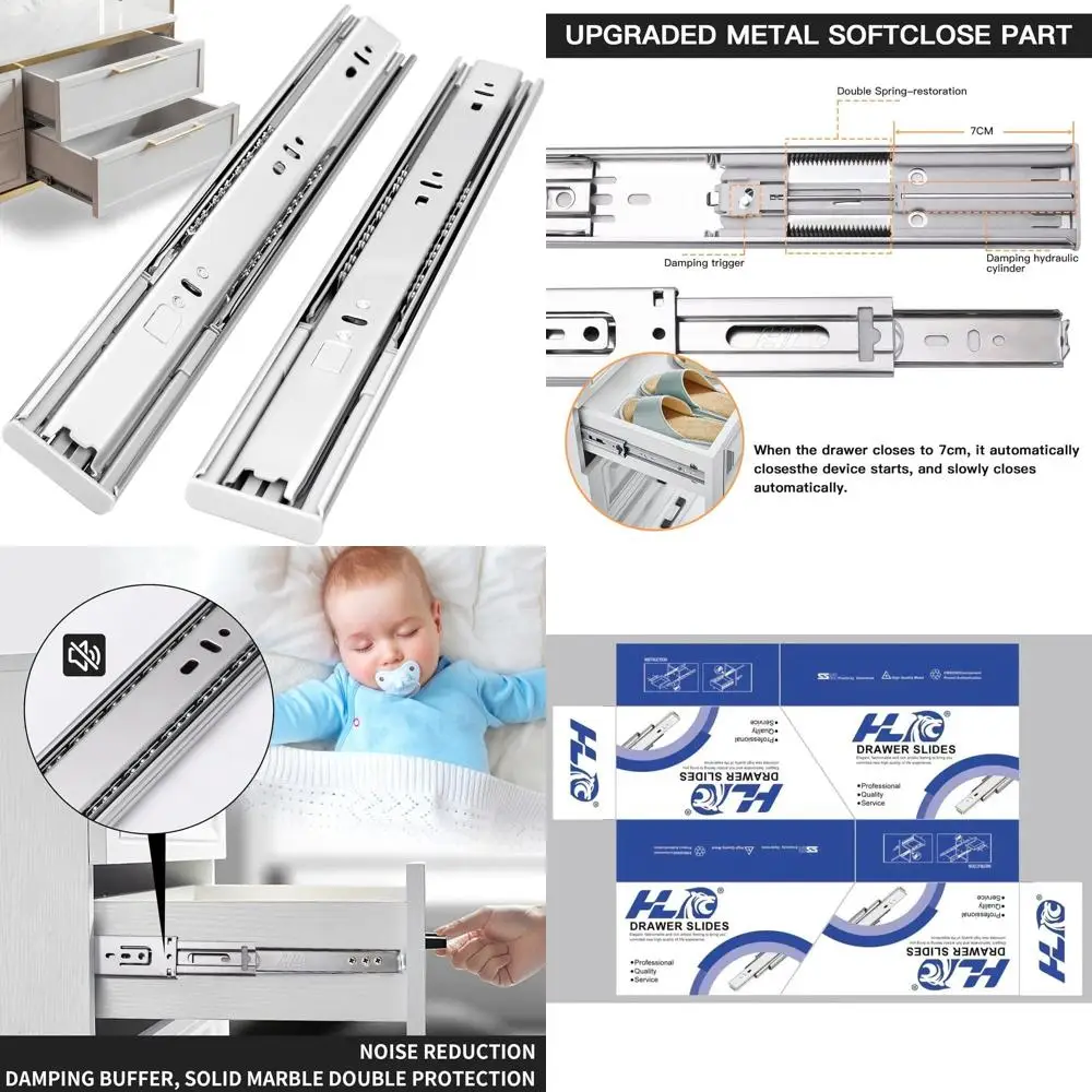 

22 регулируемых выдвижных шарнира, 6 пар, на шарикоподшипниках, грузоподъемность 100 фунтов, серебристое покрытие