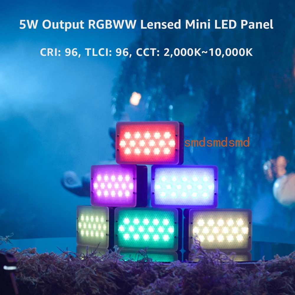 MC Pro RGBWW LED Video Light 2000K-10000K IP65 Magnetic Diffuser Photography Lighting for Studio Vlog Photo