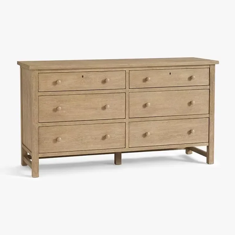 American Country Style Antique Six Drawer Wooden Cabinet