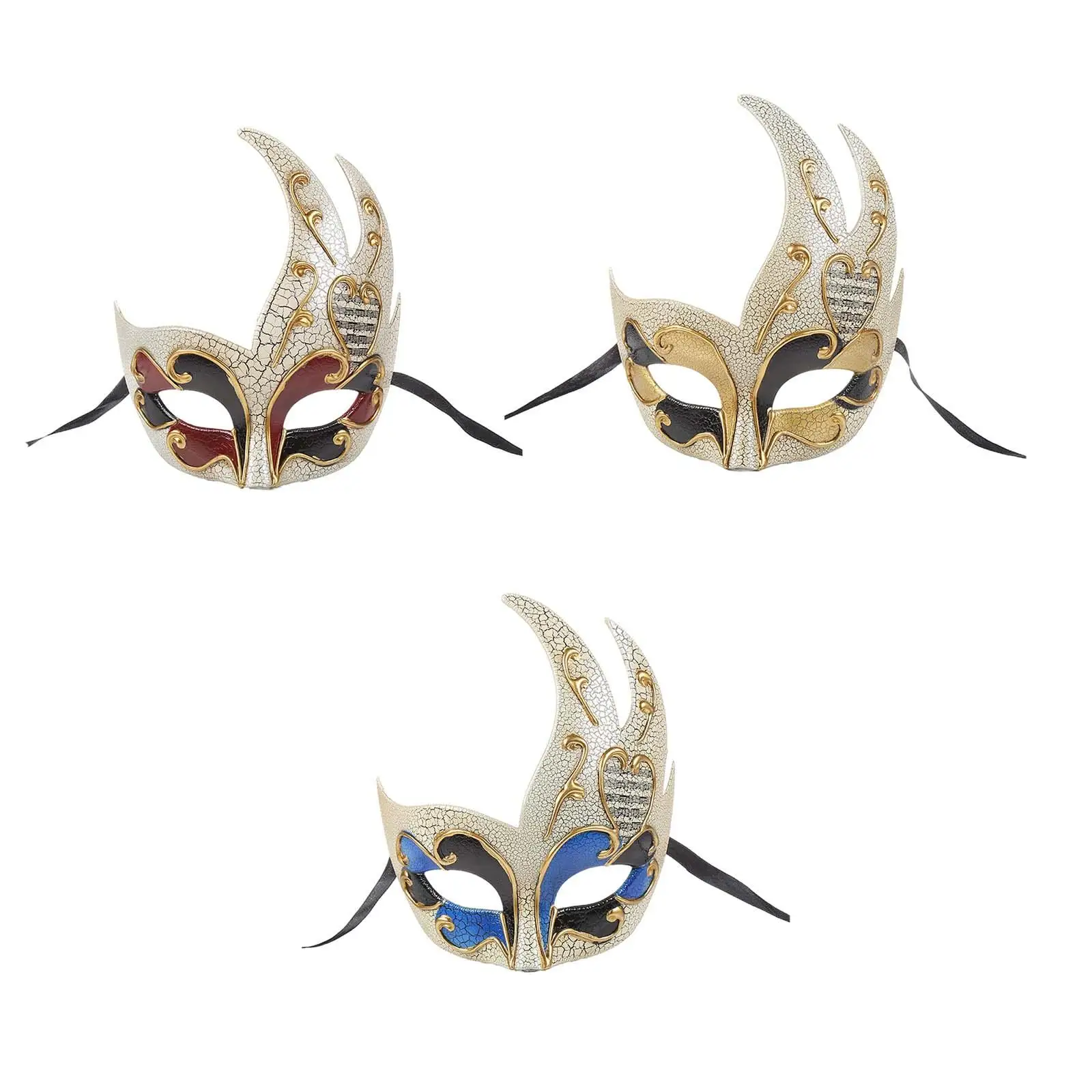 

Masquerade Mask with Straps Carnival Show Halloween Flame Shaped Mask
