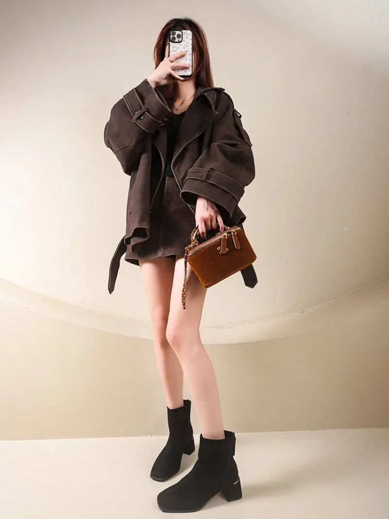 New Women's Boots Autumn Luxury Elegant Casual Short Shoes Women's Low Heel Comfortable Short Shoes for Women Plus Size 41 42 43