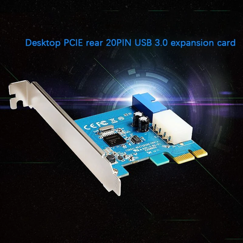 USB3.0 Expansion Card Front Large 4PIN+Small 20Pin Optical Drive/Floppy Drive Interface PICE to USB3.0 Adapter Card