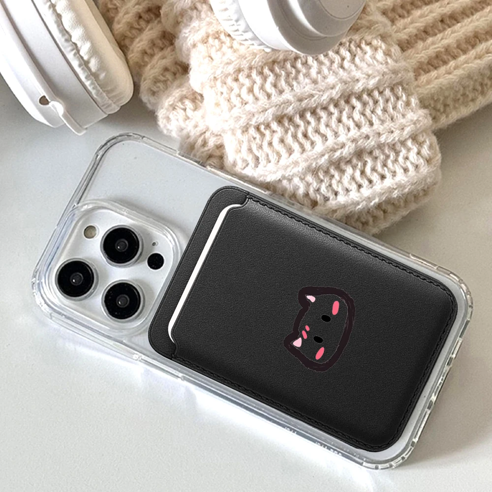 Leder-Kartenetui Handyhülle Kartenhalter für MagSafe Magnetische Hülle Geeignet für alle iPhones mit MagSafe-Kartenfunktion Rückseitentasche – Detail 4