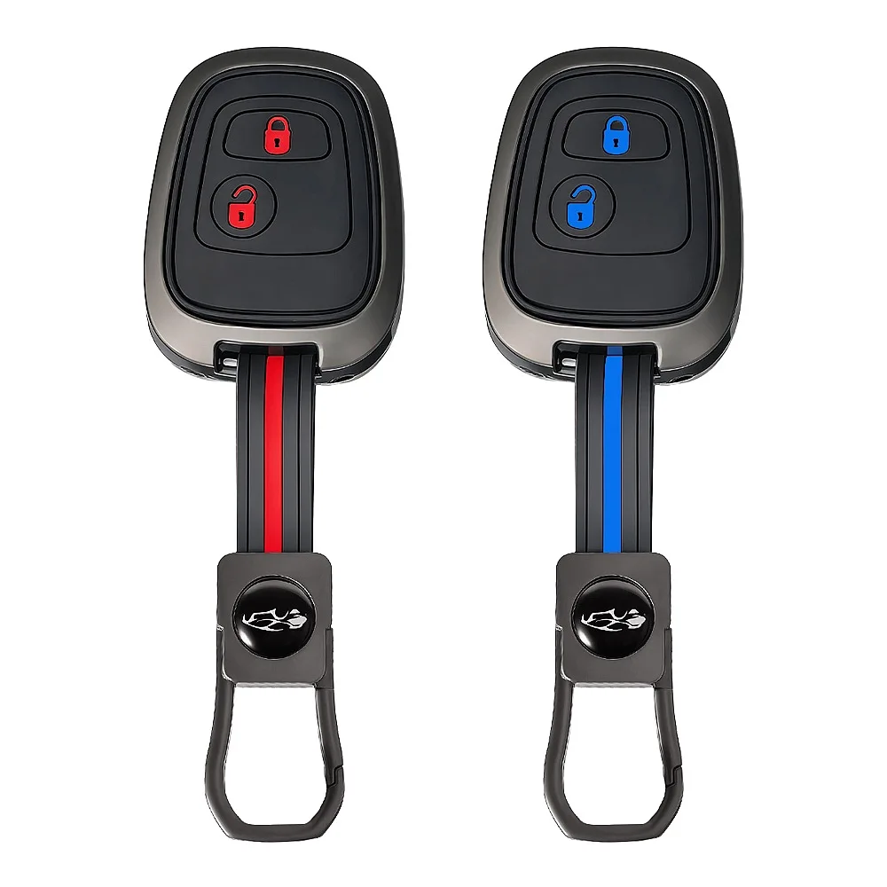 2 Buttons Zinc Alloy Silicone Car Key Fob Cover for Peugeot 107 206 307 207 408 Citroen C2 C3 C4 Berlingo Toyota Aygo