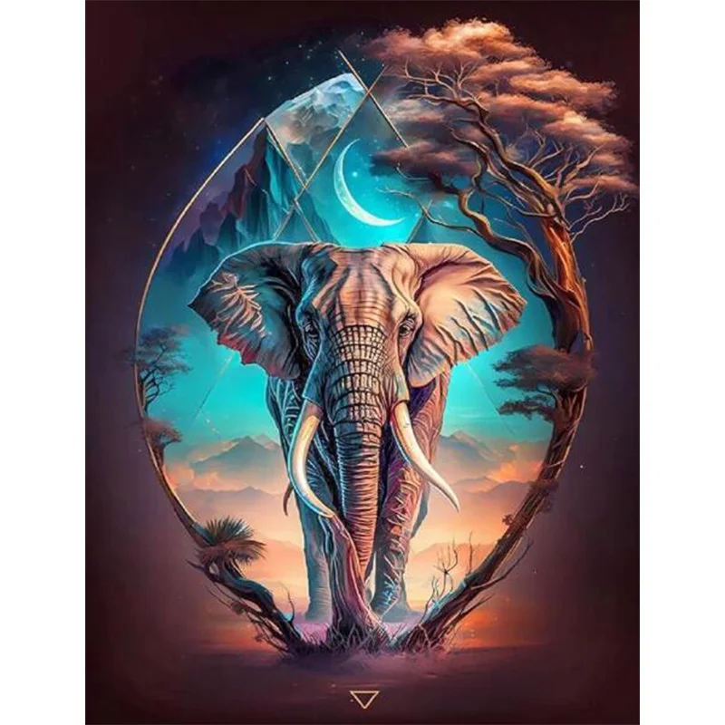 

AB Diamond Diamond Painting An elephant in the desert Embroidery Kit Wall Decoration Hanging Painting