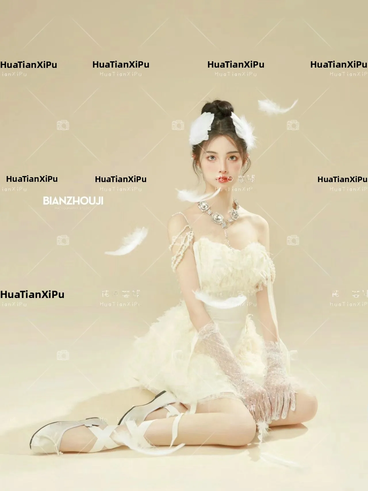 

Ballet Art Photo Shoot Pure Desire Style Princess Dress up in Studio for Young Girls Traditional Chinese Costume