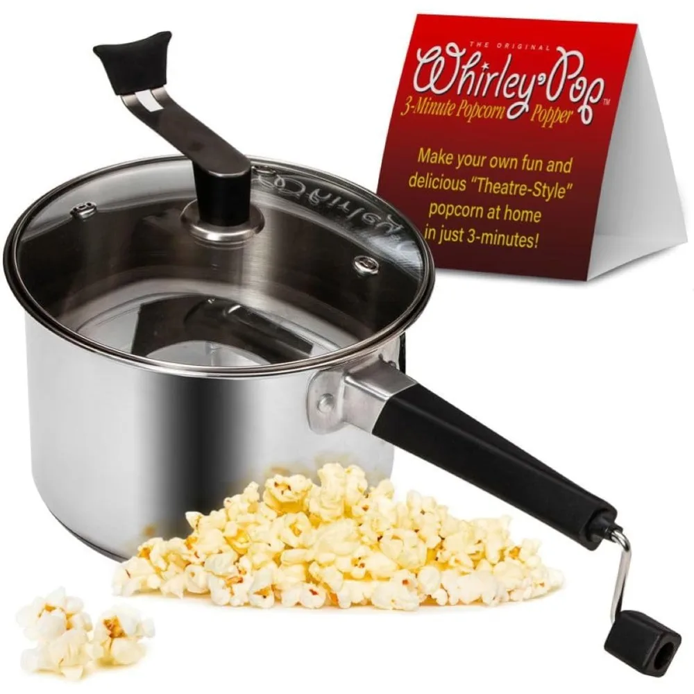 

Platinum Series Whirley Pop Popcorn Maker - 6 Quart Stainless Steel Popcorn Popper, Popcorn Maker with¬†Metal Gears