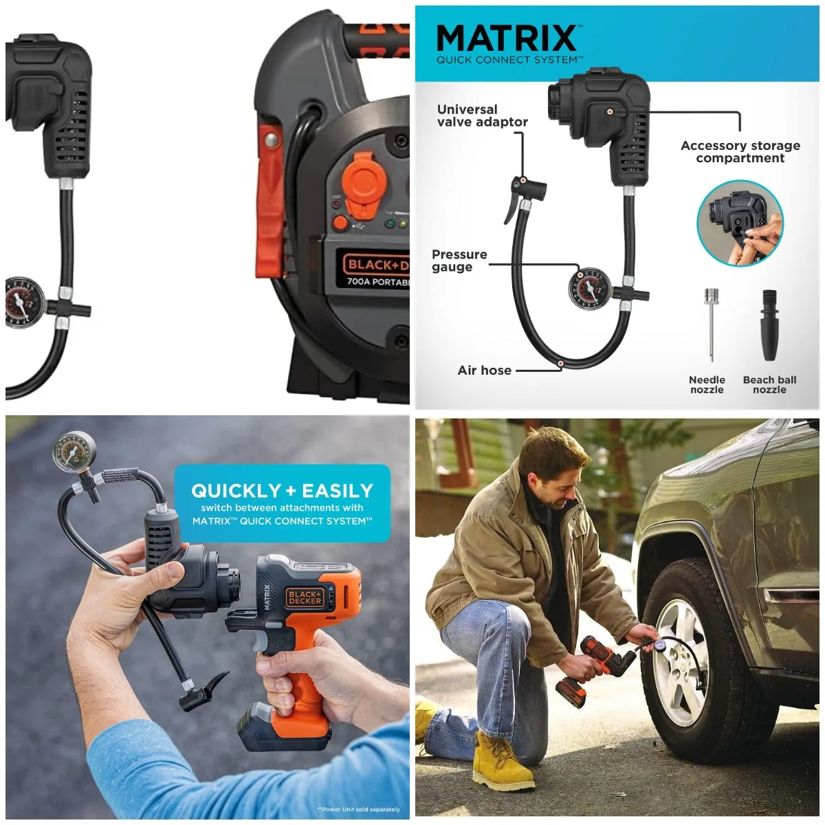 

Inflator Multi-Tool Attachment with Power Station Jump Starter (BDCMTHPI & J312B)