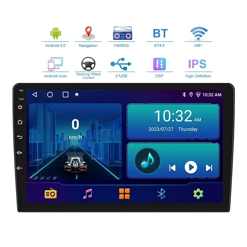 

Android 12 BT4.0 DSP EQ Car Radio Universal For All Cars 2K QLED 1280*720 GPS WIFI Autoradio Car Video