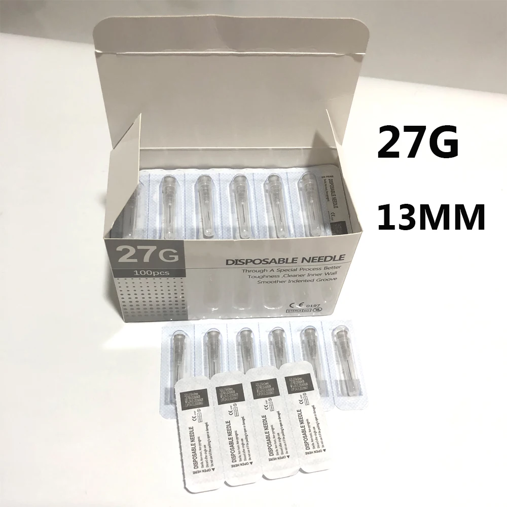 100 Stück 27G 29G 30G Superfeine Kleine Schmerzlose Nadeln 4mm 13mm 25mm Ultrafeine Zähne Augenlid-Werkzeugnadeln – Detail 3