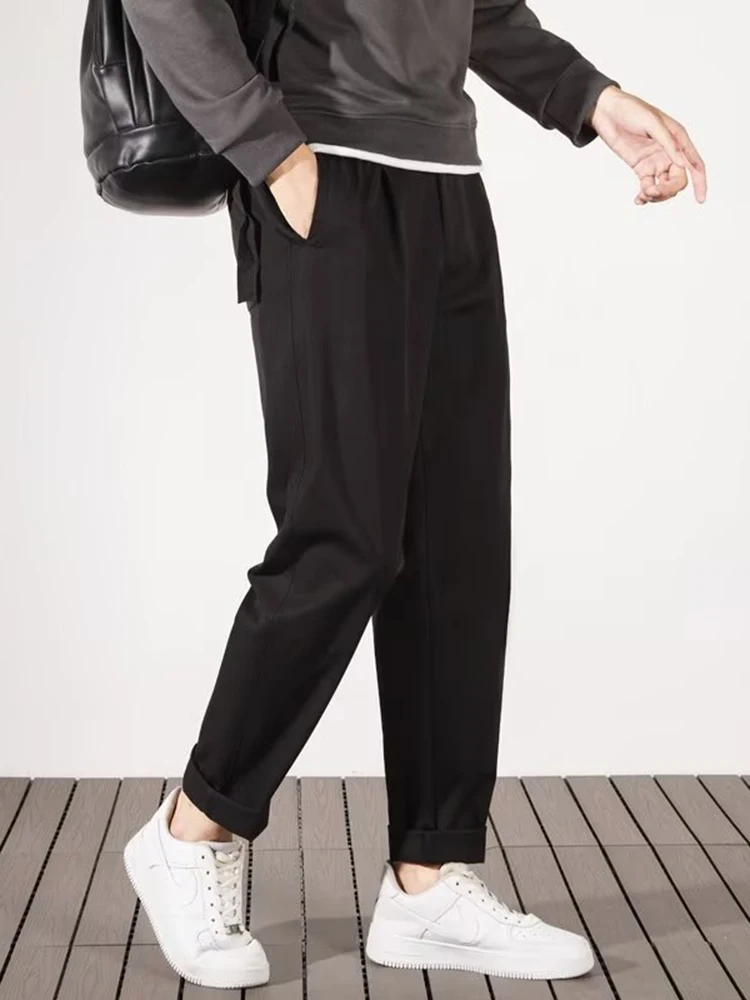 

Men's Summer Thin Casual Pants Loose Straight Leg Nine Point Trousers Faionable Versatile Spring Autumn New Sle Youthful