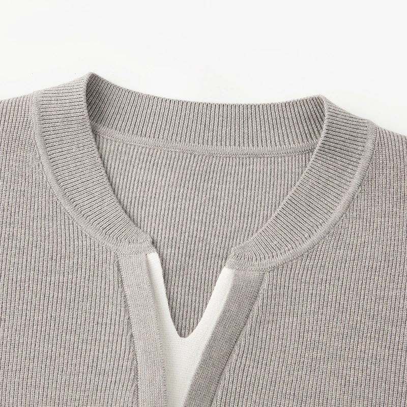 Good Modal + Wool Knit Jumper Men 2026 Autumn Winter Trendy Fake Two Pieces Sweater Long Sleeve Tops Pullover Knitting Shirts