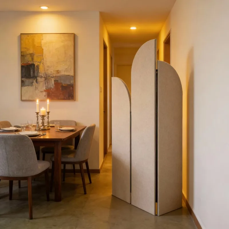 Vertical room partition, portable baffle wall partition divider, soundproof wall partition home theater system