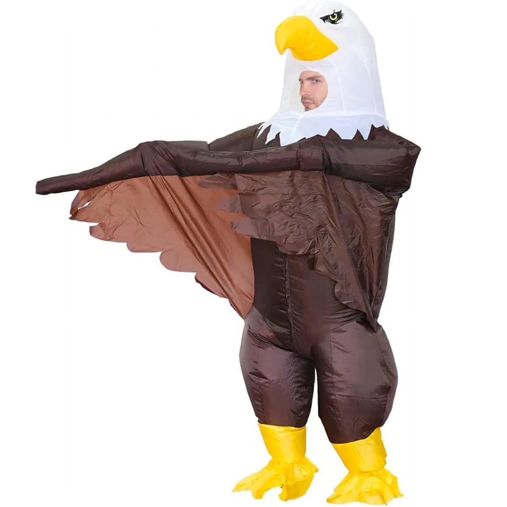 Inflatable Eagle Costume Air Blow Up Bald Eagle for Adult Halloween Costume Happy Independence Day Celebration Costume Suit