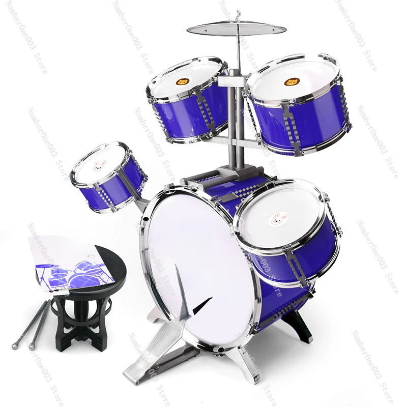 Children's Jazz Drum Kit, Beginner Toy, Oversized Percussion Instrument, Baby Boy and Girl