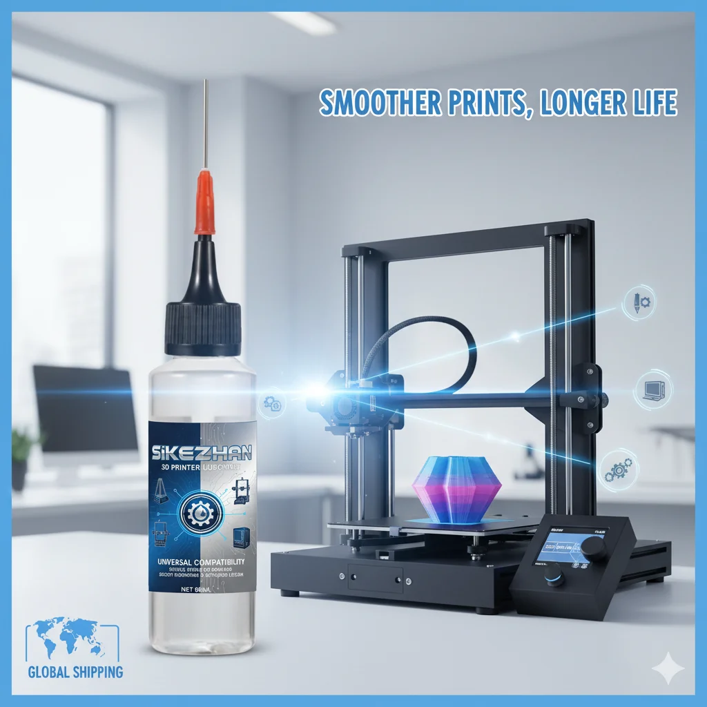 زيت تشحيم للطابعة ثلاثية الأبعاد: زيت السكك الحديدية (ISO VG 32/46)، شحم الرصاص، سيليكون 100 CSt | هادئ · رائحة منخفضة · تردد منخفض #1