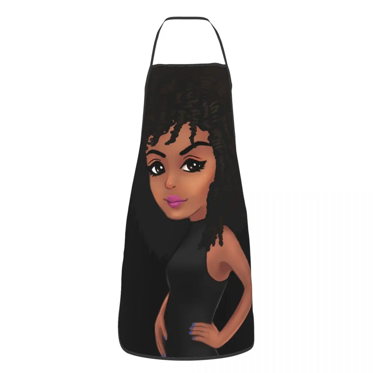 Beautiful Natural Brown Eyed Girl Apron Kitchen Chef Cooking Baking Bib Women Men African American Tablier Cuisine for Gardening