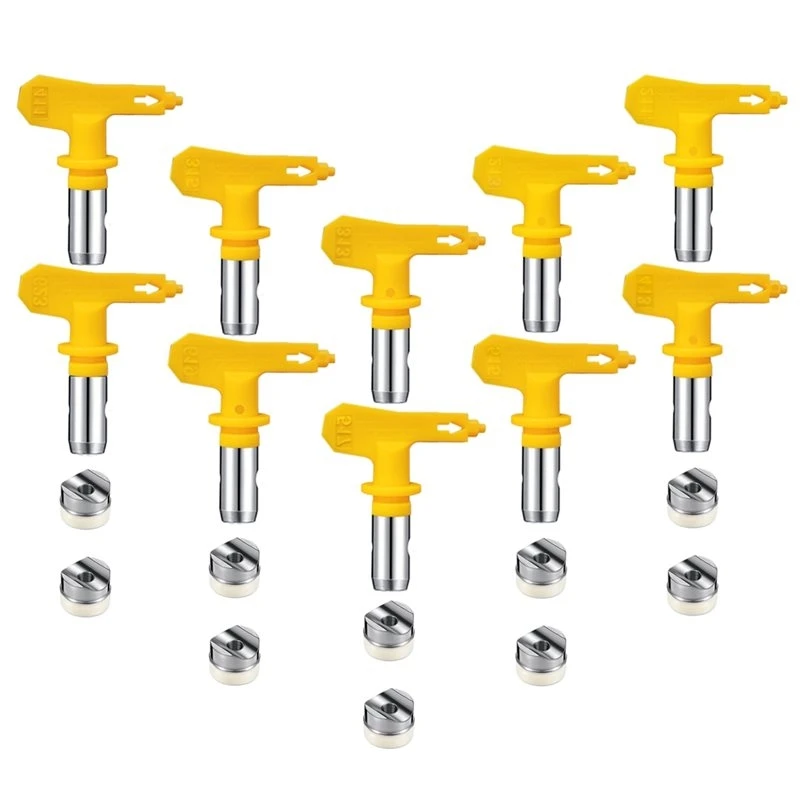 ABEZ For Paint Sprayer Compatible 10 PCS Rotatable Airless Sprayer Nozzles Set- Tip Sizes 211 213 313 315 411 413 517 515 619