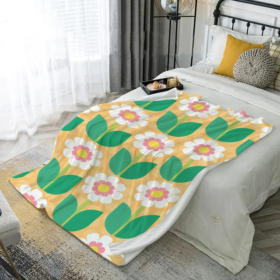 

Одеяло с цветочным узором, фланелевое покрытие из микрофибры, одеяло для спальни, гостиной, дивана, мягкое и удобное украшение для дома