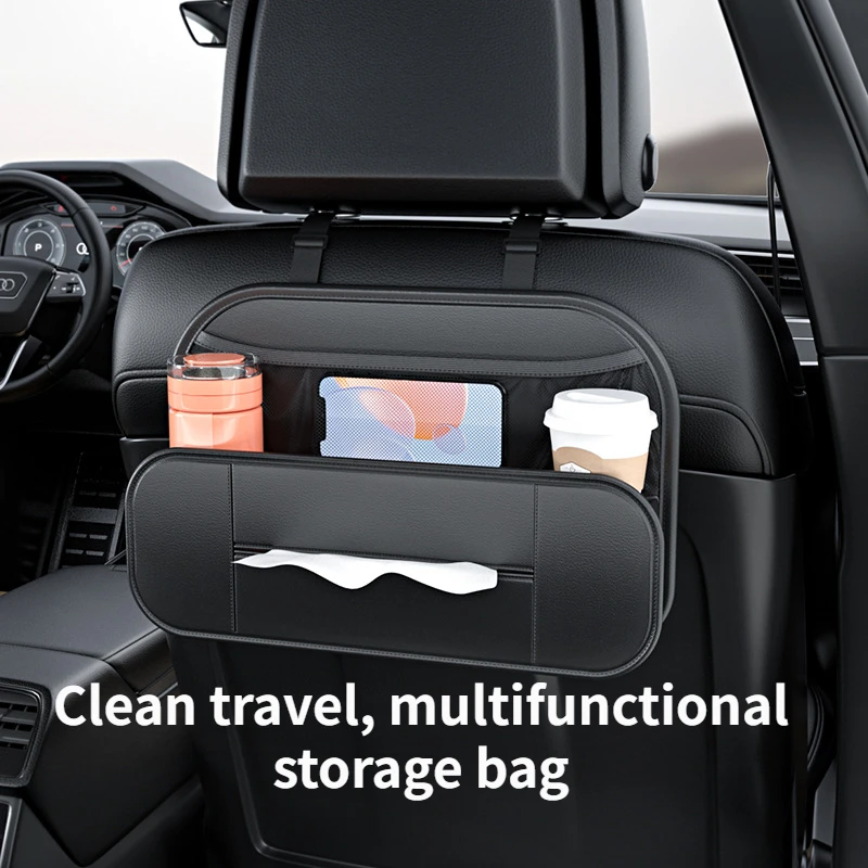 Rear Seat Storage Bag Multifunctional Wear-resistant Leather Waterproof Tissue Storage Box Universal Creative Decoration Bag