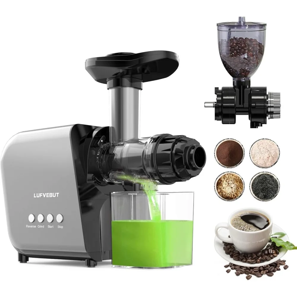 Cold Pressed Juicer Machine For Fruit and Vegetable, Coffee Grinder Machine, Slow Masticating Juicer Electric Coffee Bean