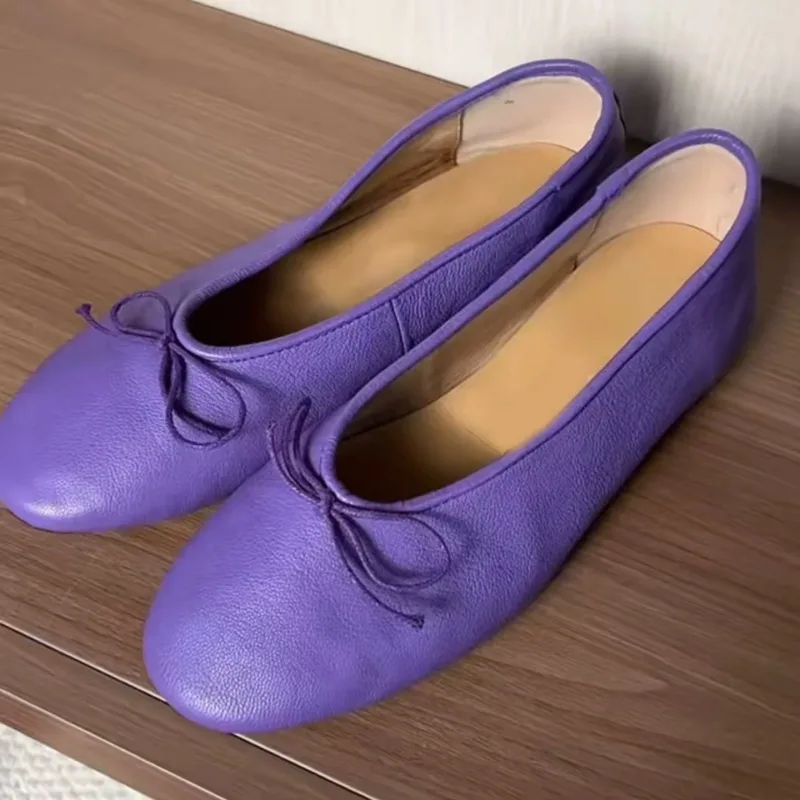 Fashion Shallow Women Ballet Flats Dance Shoes Casual Female Soft Footwear Butterfly-Knot Ladies Flats Slip On Shoes