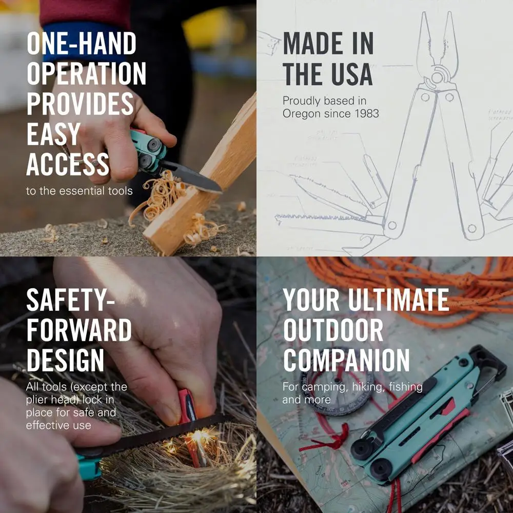 

Многофункциональный инструмент для выживания (все в одном) для кемпинга, походов и рыбалки - прочный, легкий, EDC, сделано в США, с принтом Topo