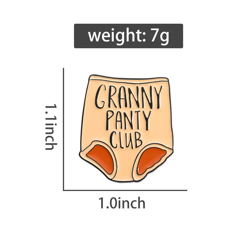 Funny Granny Panty Club Enamel Pin My Thighs Touch Sarcastic Brooch Cartoon Creative Lapel Backpack Badge Shirt Collar Accessory